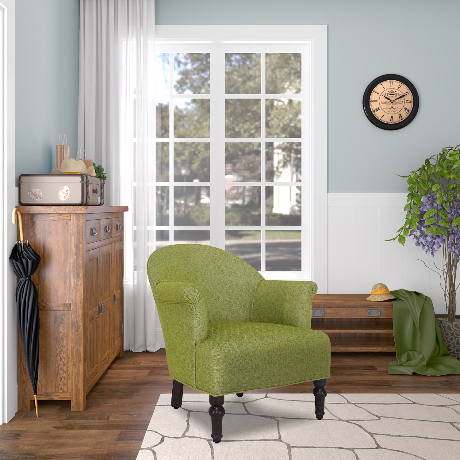Homy Casa Aaren 28.5" Wide Pattern Upholstered Armchair, Open Box