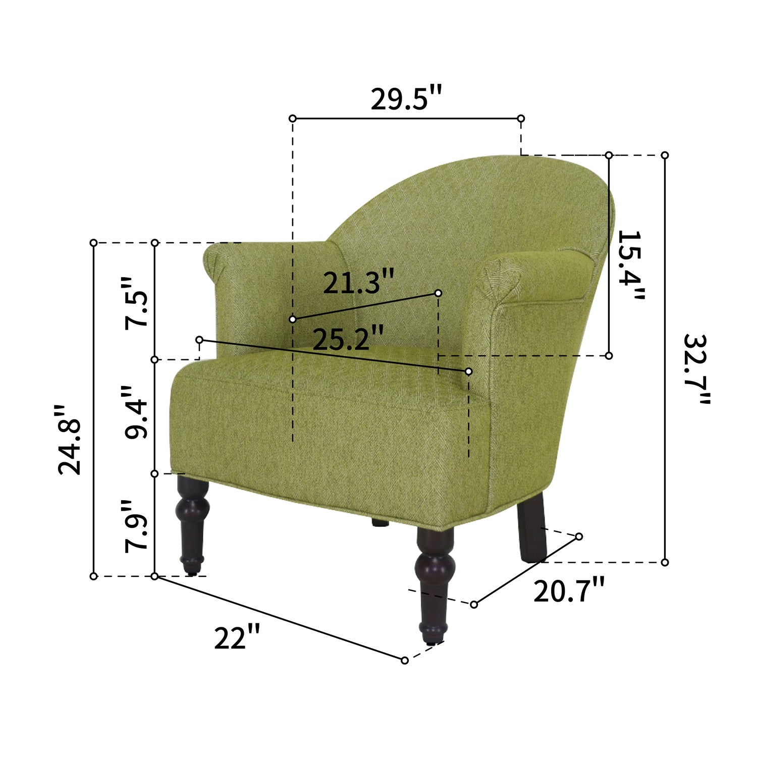 Homy Casa Aaren 28.5" Wide Pattern Upholstered Armchair, Open Box