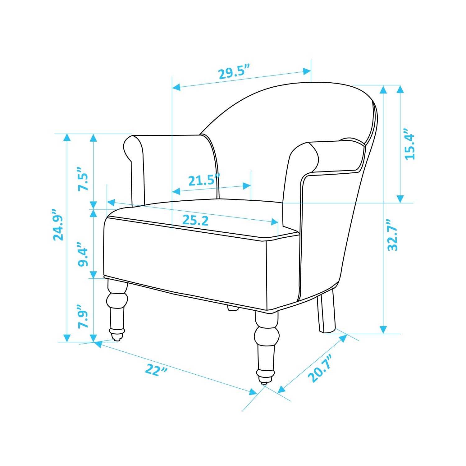 Homy Casa Aaren 28.5" Wide Pattern Upholstered Armchair, Open Box
