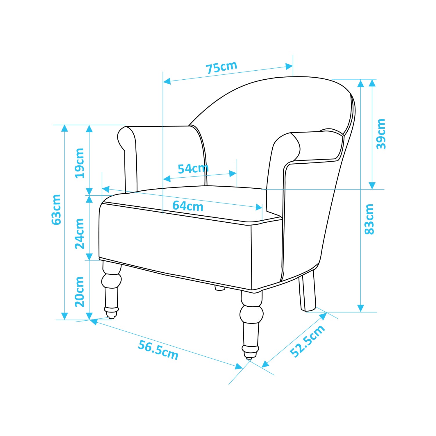 Homy Casa Aaren 28.5" Wide Pattern Upholstered Armchair, Open Box