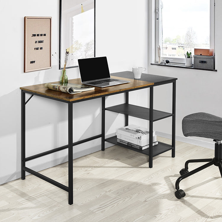 Aigneis 47.2" Industrial Style Desk with Open Shelves Computer Desk Home Office Workspace