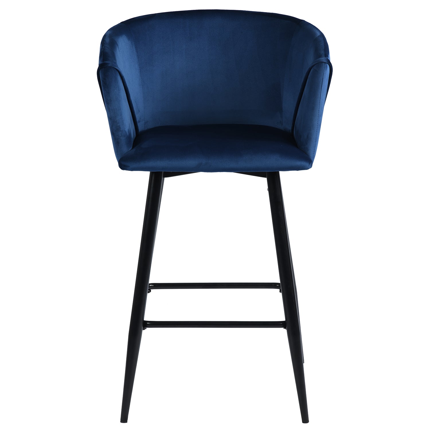 Homy Casa Aldridge Blue 2PC 26" Velvet Upholstered Counter Stools, Open Box