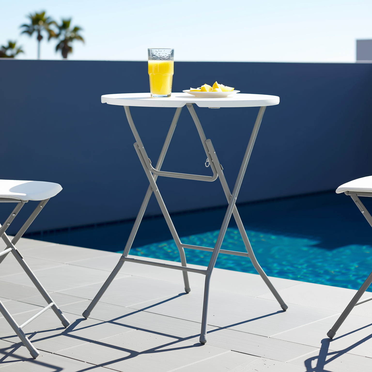 ALIN 31.5” Modern Folding High Bar Table with Iron Legs White