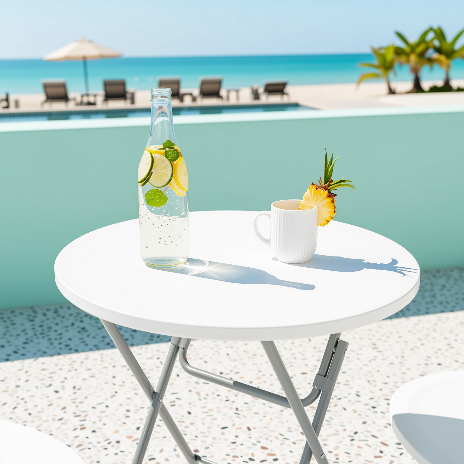 Homy Casa ALIN 31.5” Modern Folding High Bar Table with Iron Legs White