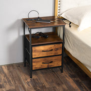 Crimson 2-drawer nightstand with modern design, perfect for stylish bedroom storage.