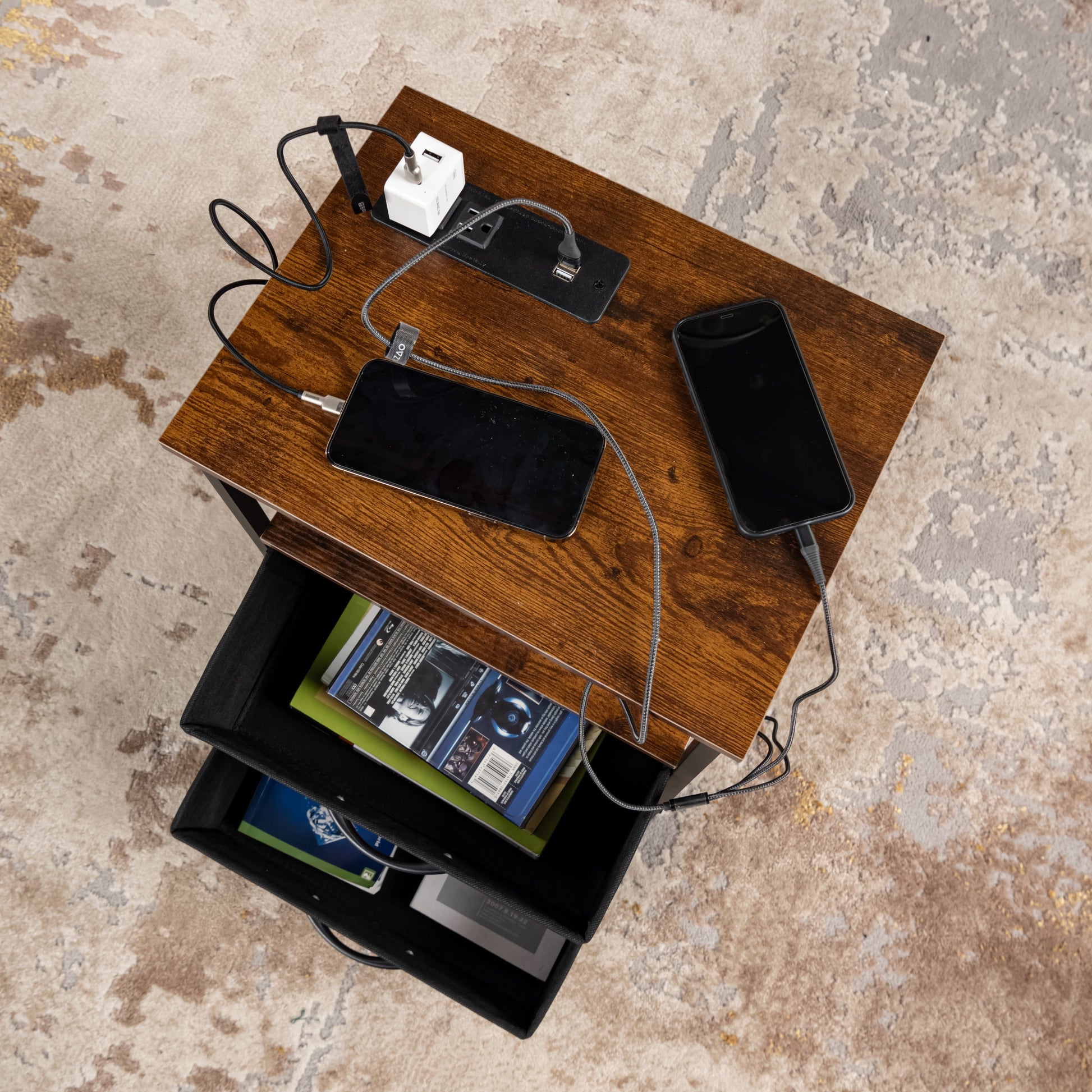 Crimson 2-drawer nightstand with modern design, perfect for stylish bedroom storage.