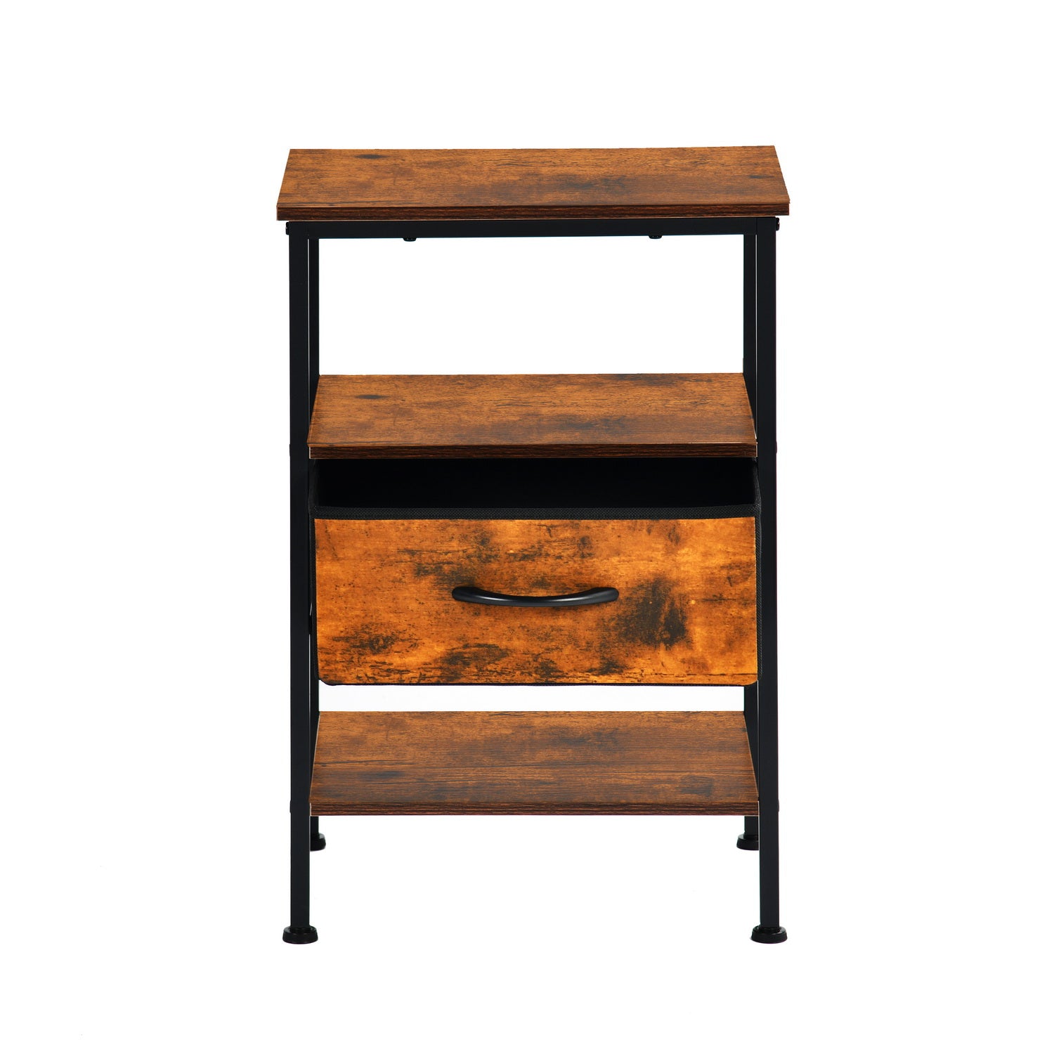 ANBY 2PC End Table Nightstand Storage Table with Drawer and Shelf