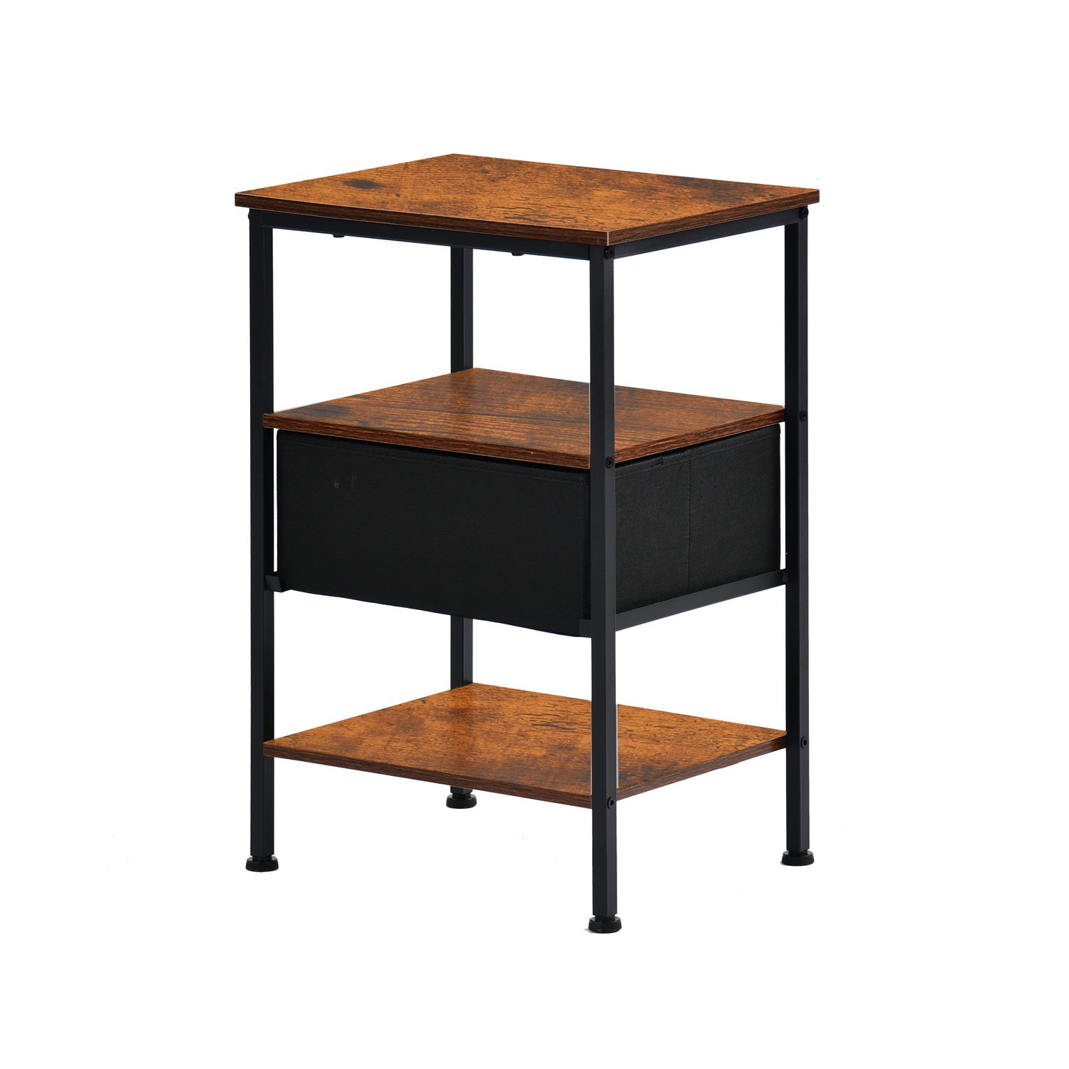 ANBY 2PC End Table Nightstand Storage Table with Drawer and Shelf