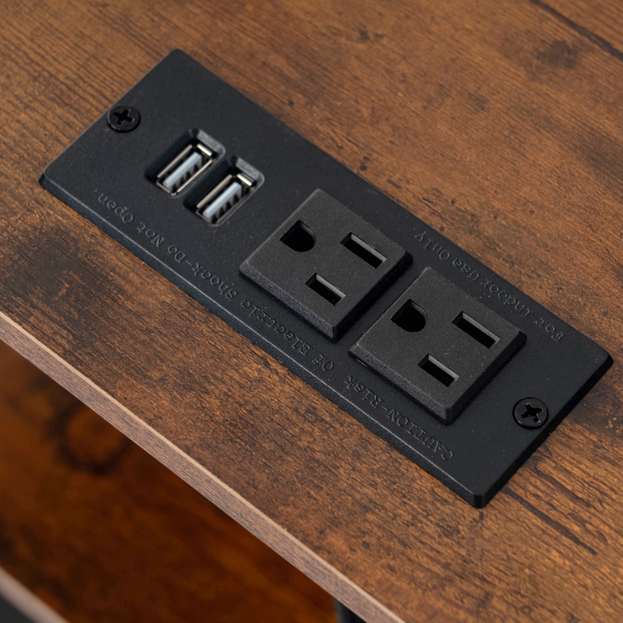 ANBY Nightstand End Table with USB Charging Port and Open Shelf Storage