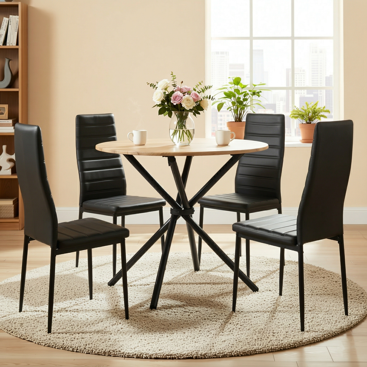 Homy Casa FONTANA 31.5” Round Dining Table for Kitchen and Dining Room Open Box