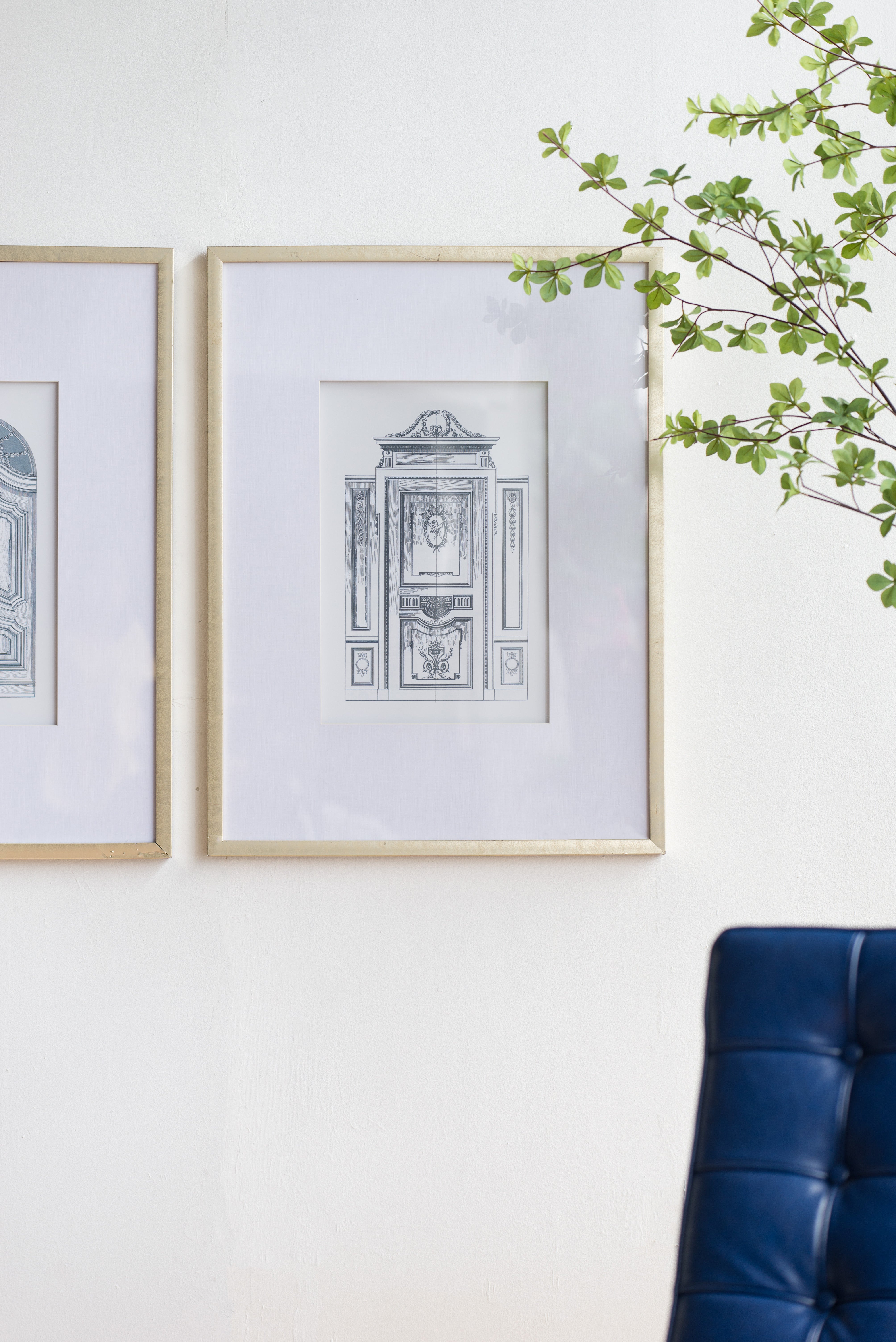 Laurel Architectural Sketch Wall Art Set of 2