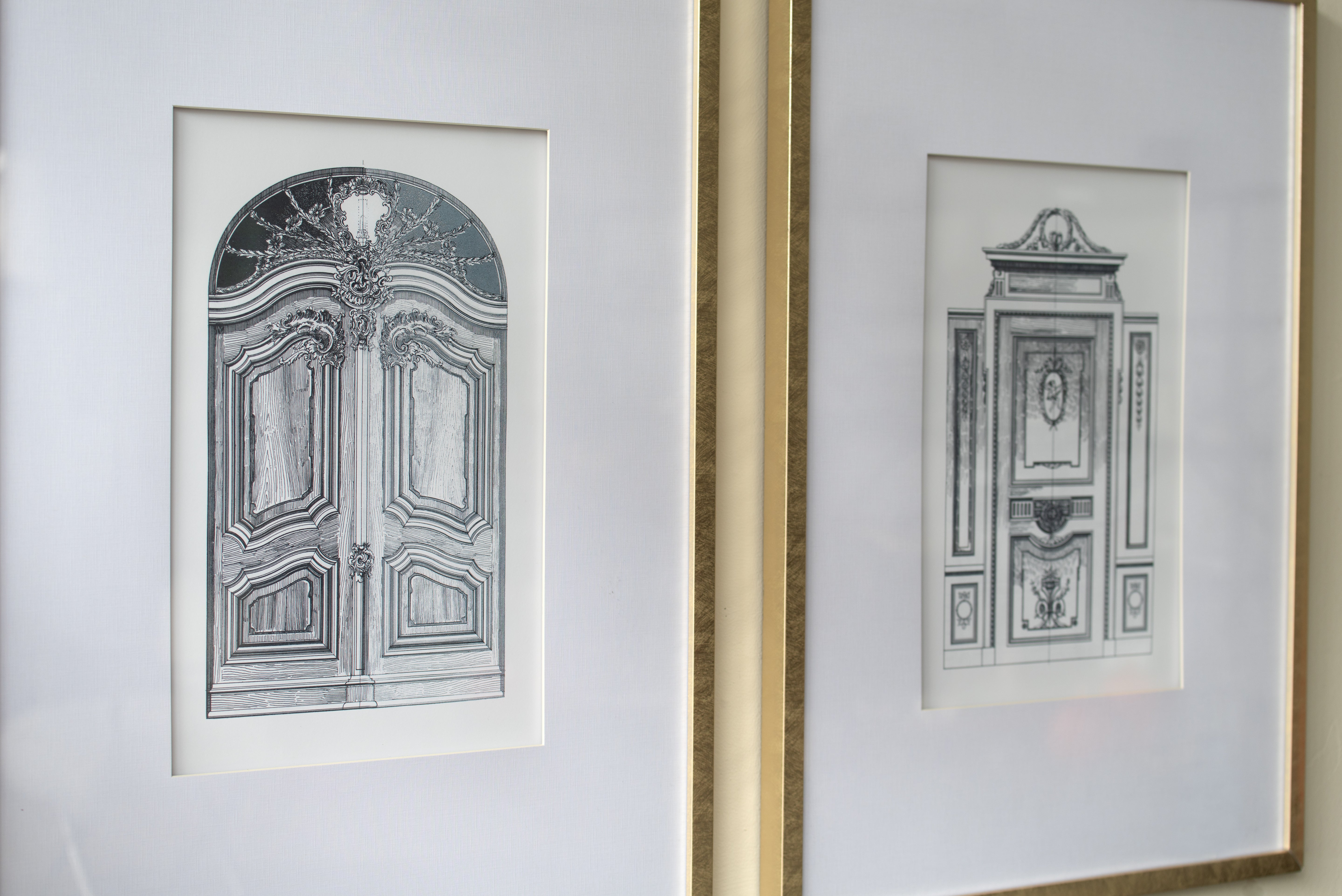 Laurel Architectural Sketch Wall Art Set of 2