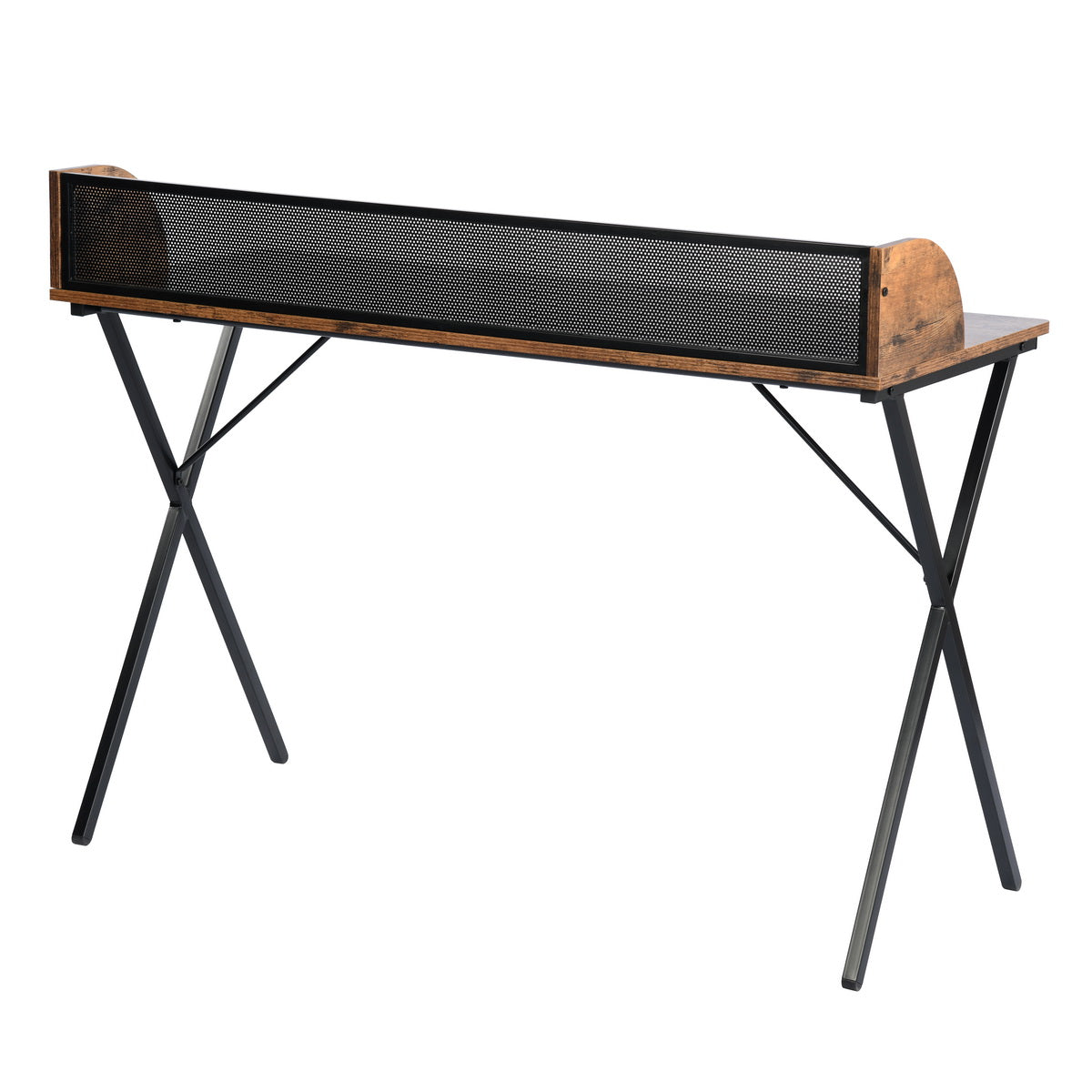 Homy Casa AVA Mesh 39.4” Vintage Brown Computer Desk for Home Office Workspace Open Box
