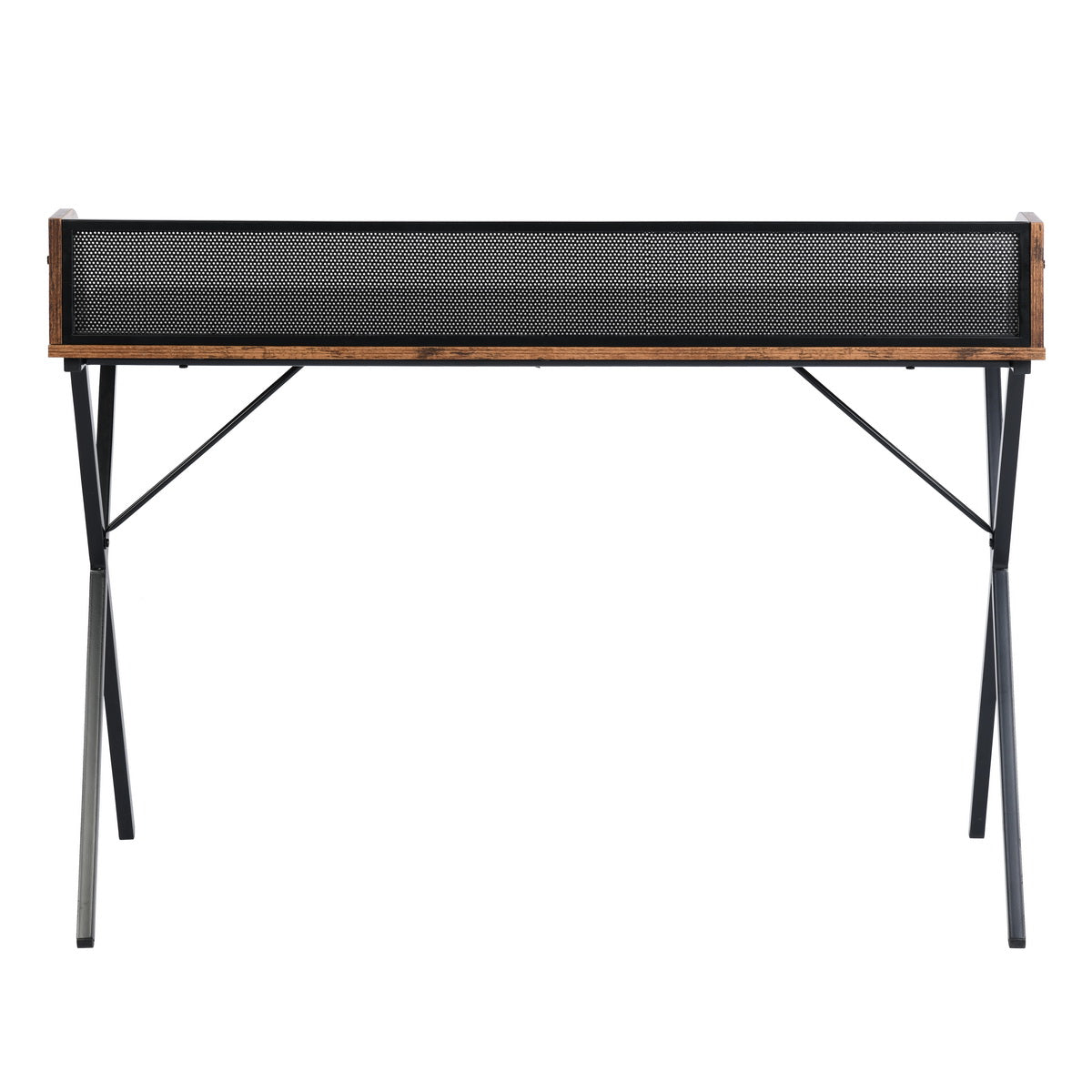 Homy Casa AVA Mesh 39.4” Vintage Brown Computer Desk for Home Office Workspace Open Box