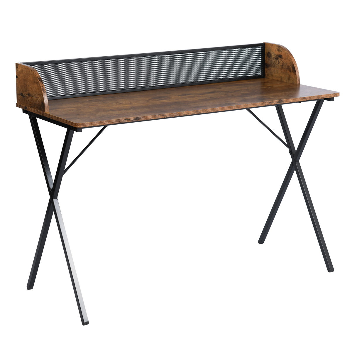 Homy Casa AVA Mesh 39.4” Vintage Brown Computer Desk for Home Office Workspace Open Box