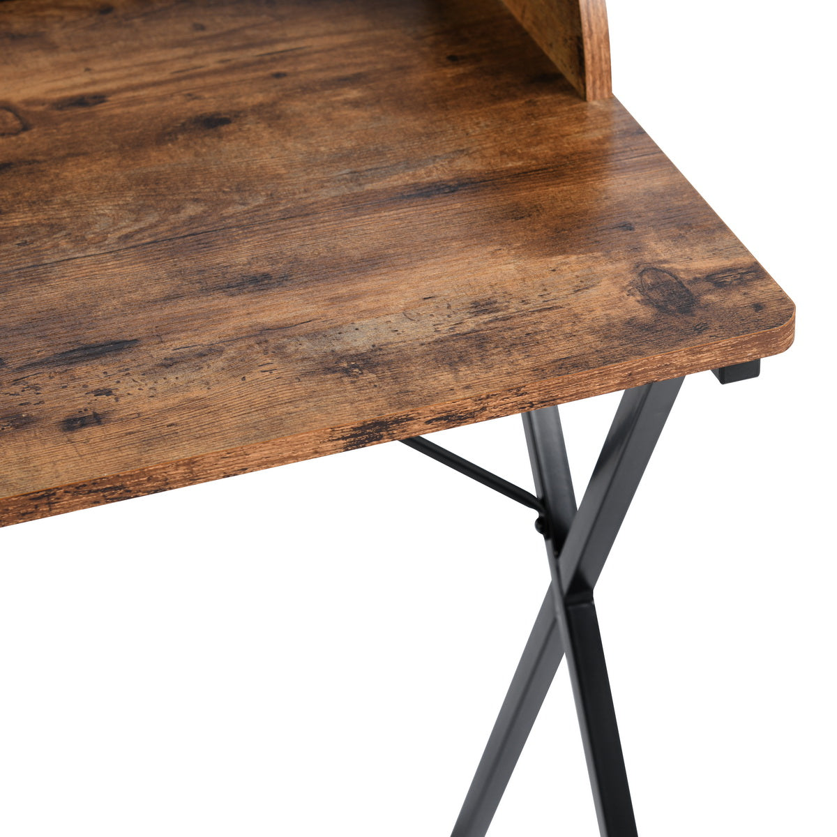 Homy Casa AVA Mesh 39.4” Vintage Brown Computer Desk for Home Office Workspace Open Box