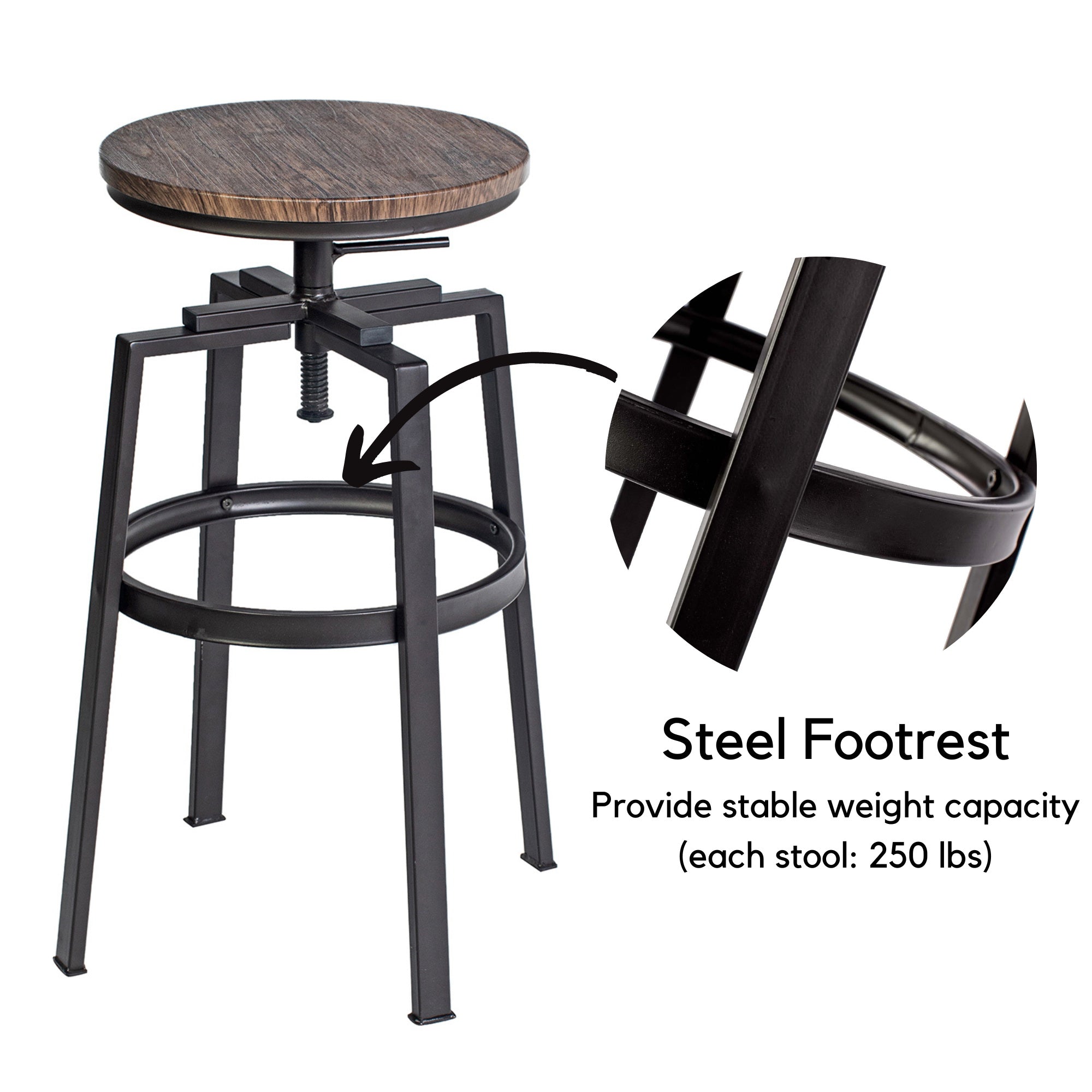 Open Box Homy Casa AMAT 246T B Bar Stool "18.7" Versatile Seating Solution