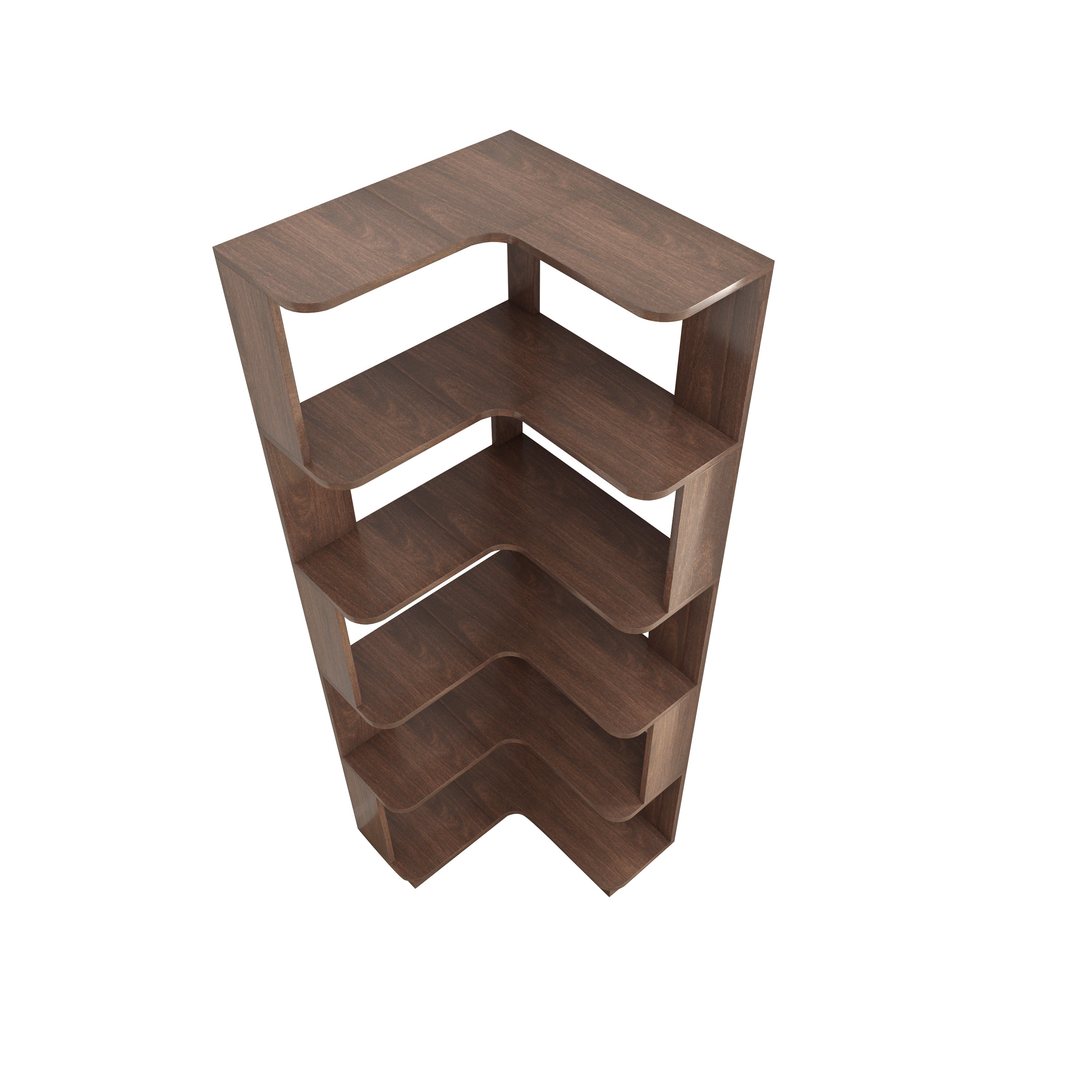 Agora 65" 6-Tier L-Shaped Corner Bookshelf