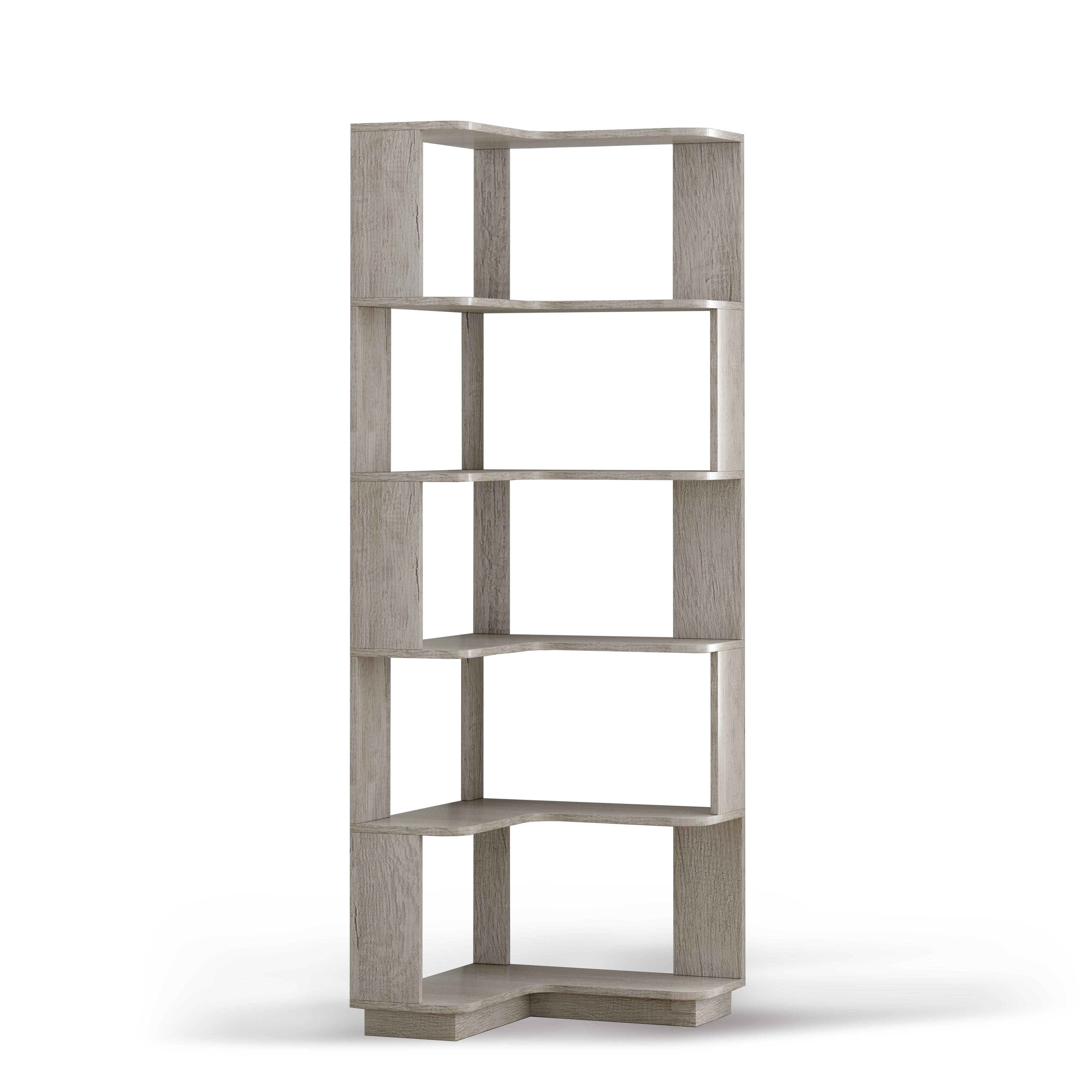 Agora 65" 6-Tier L-Shaped Corner Bookshelf
