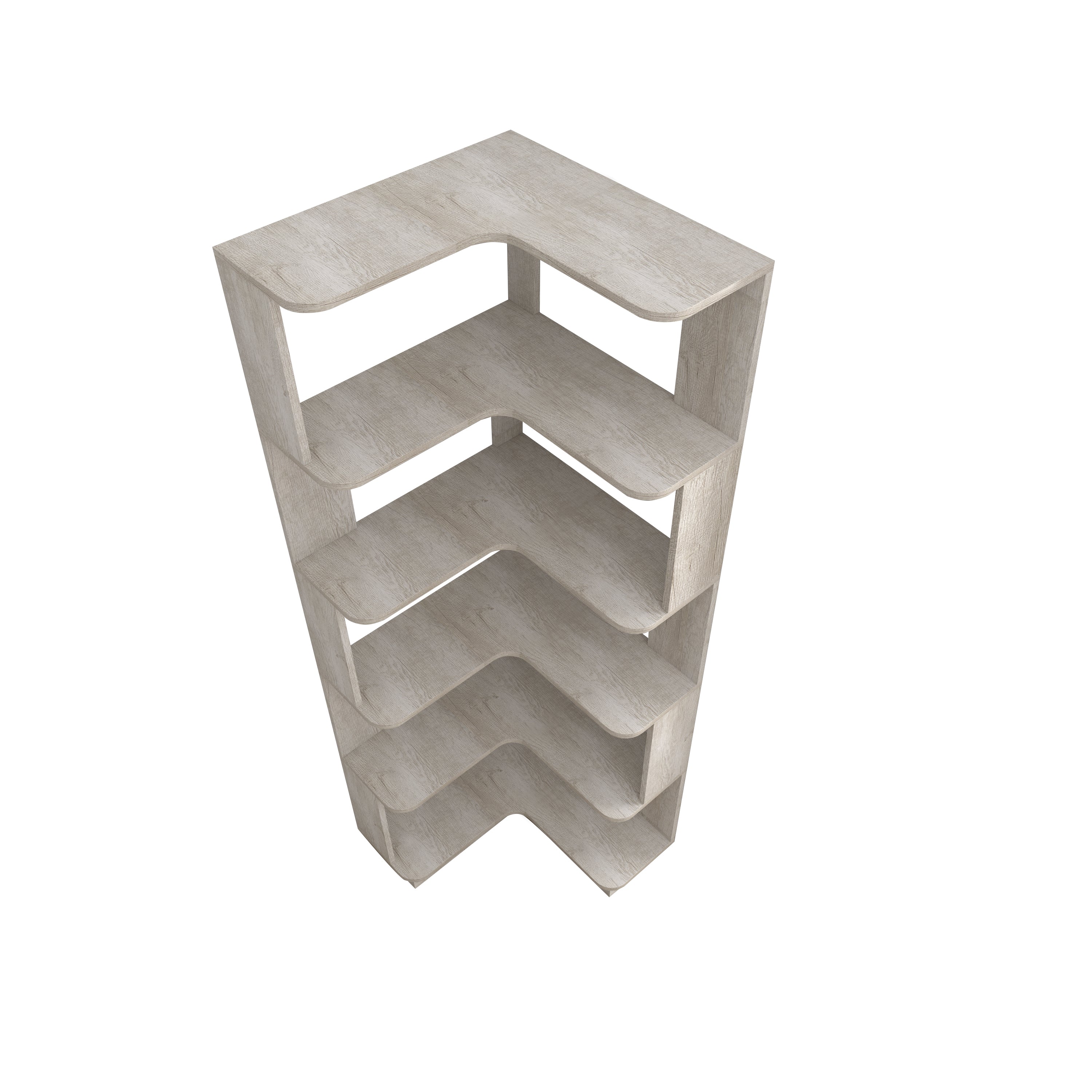 Agora 65" 6-Tier L-Shaped Corner Bookshelf