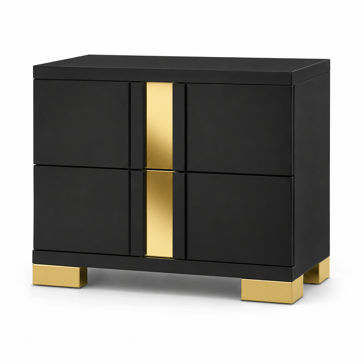 Annelise 2-Drawer Nightstand with Gold Acrylic Trim