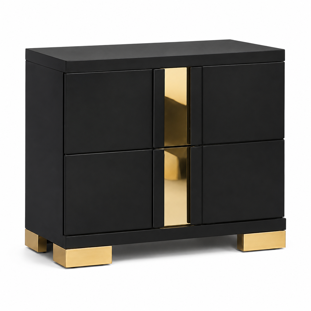 Annelise 2-Drawer Nightstand with Gold Acrylic Trim