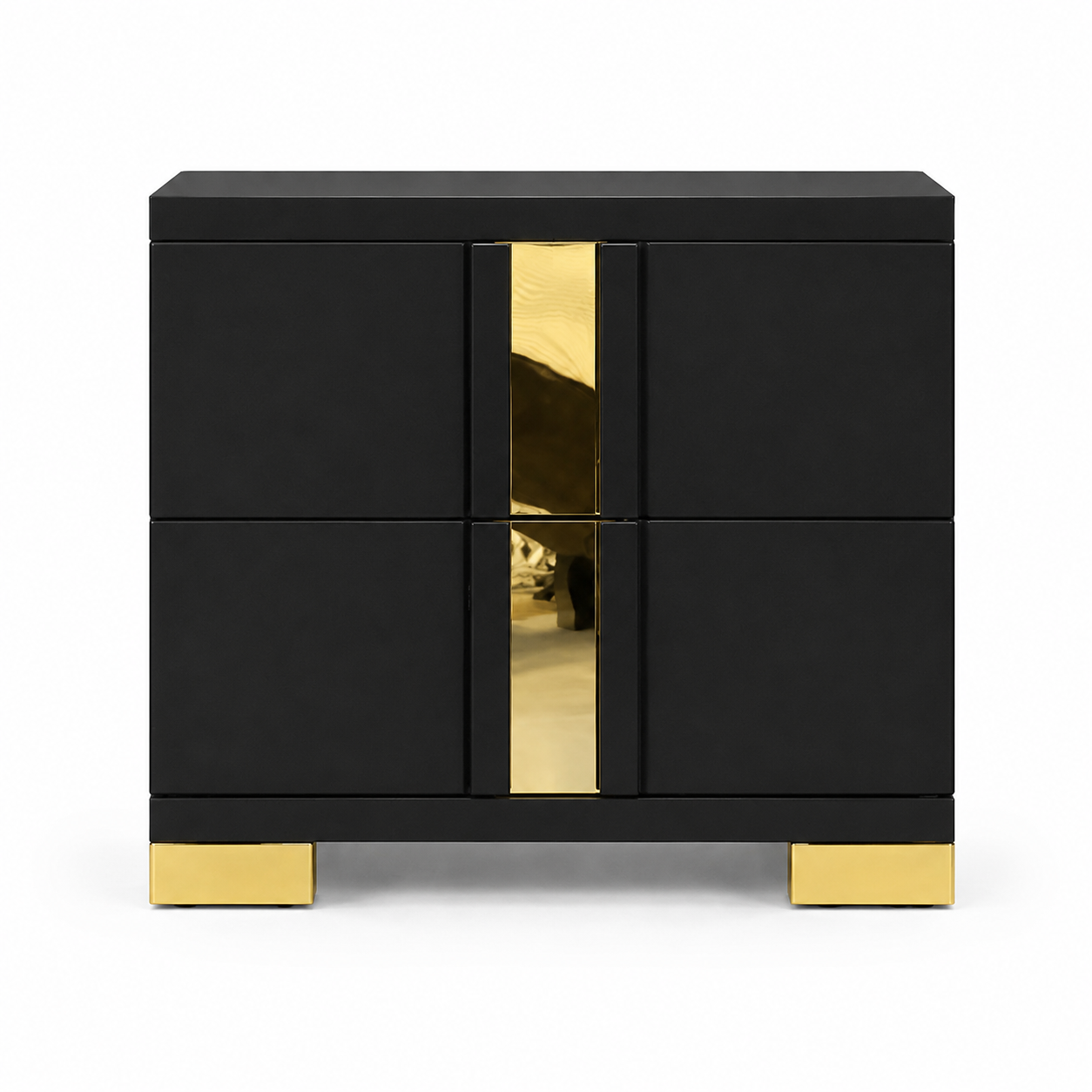 Annelise 2-Drawer Nightstand with Gold Acrylic Trim