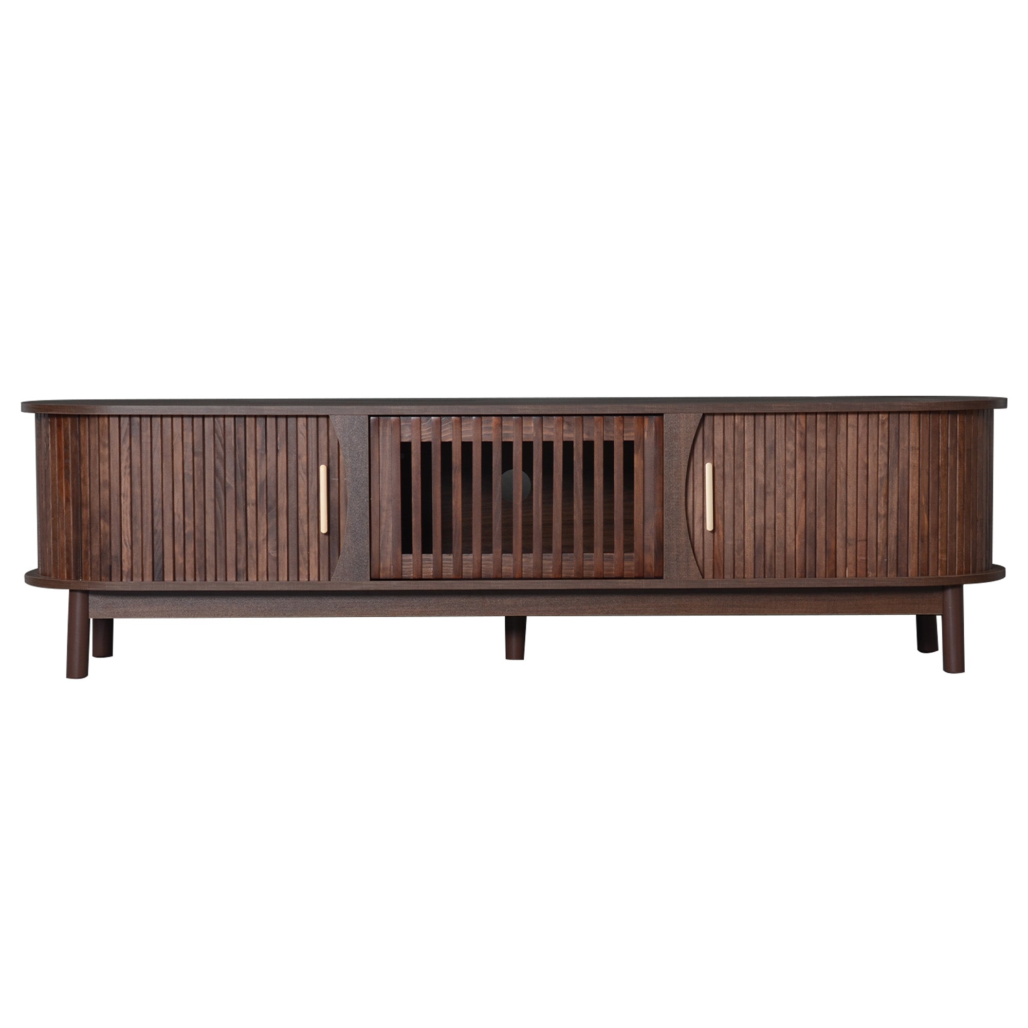 Apennine 75" Wood Modern Farmhouse TV Stand with Storage Cabinets