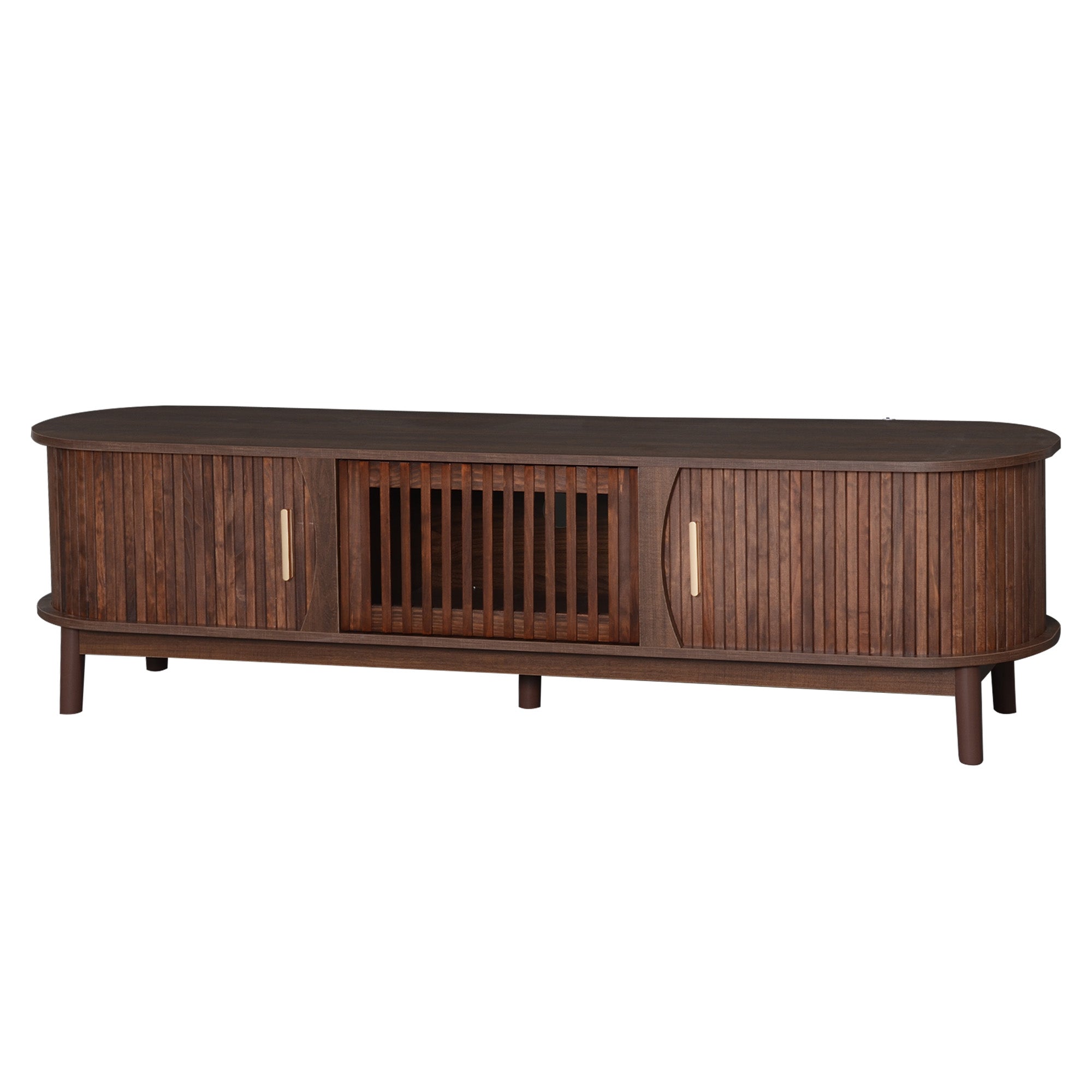 Apennine 75" Wood Modern Farmhouse TV Stand with Storage Cabinets
