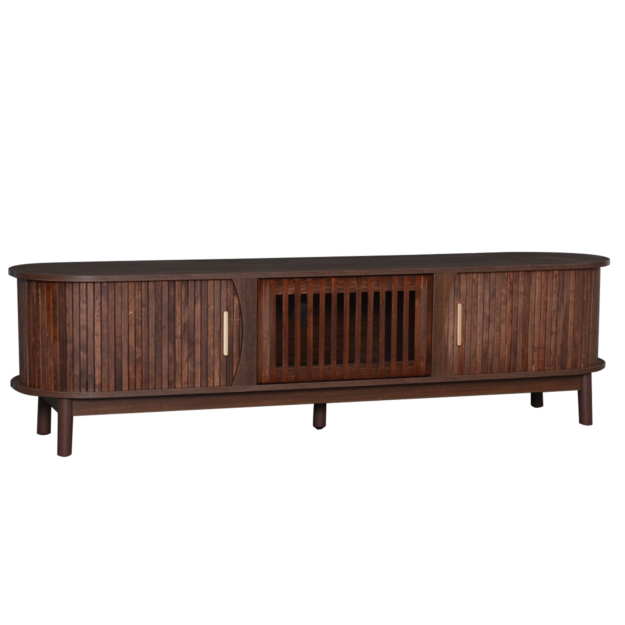 Apennine 75" Wood Modern Farmhouse TV Stand with Storage Cabinets