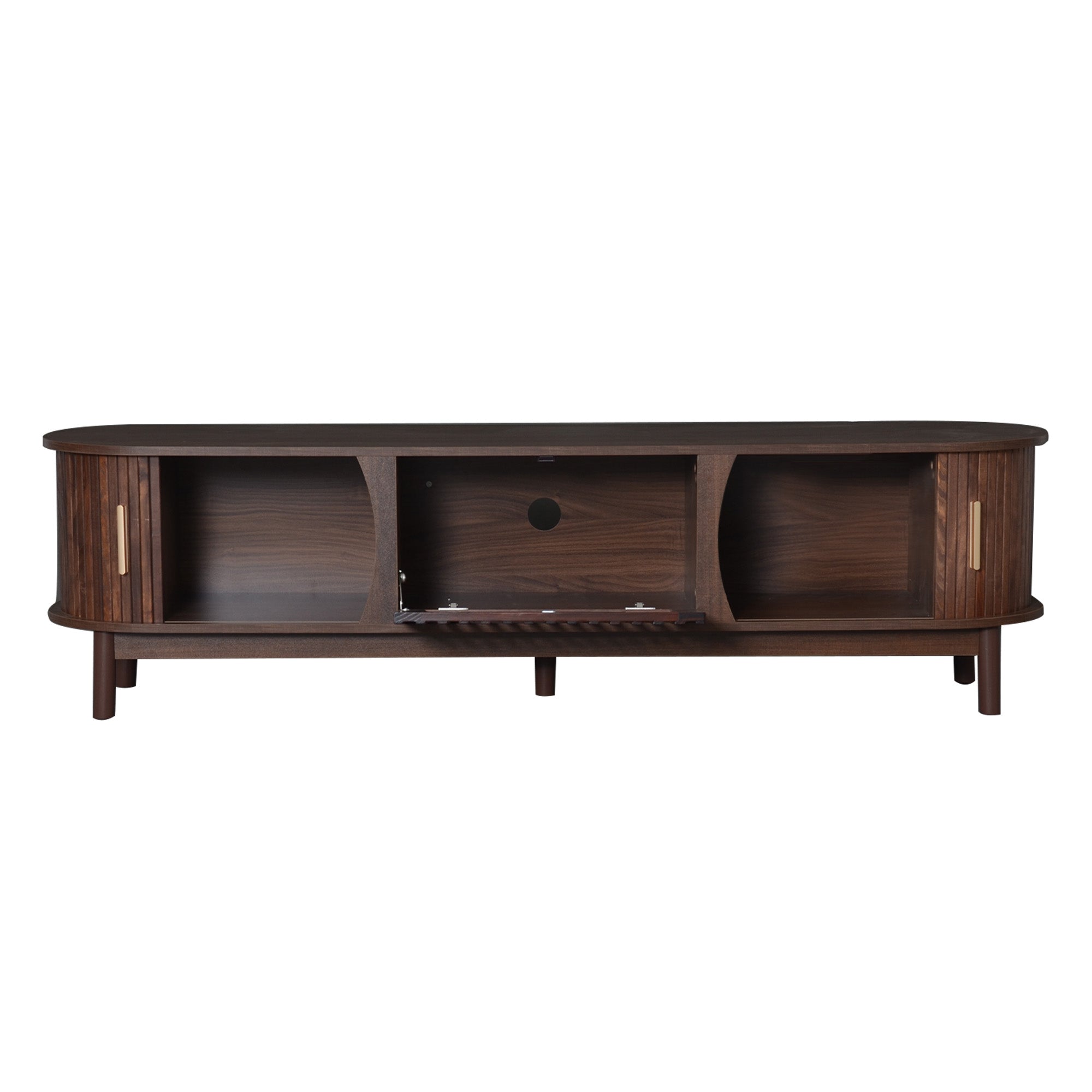 Apennine 75" Wood Modern Farmhouse TV Stand with Storage Cabinets