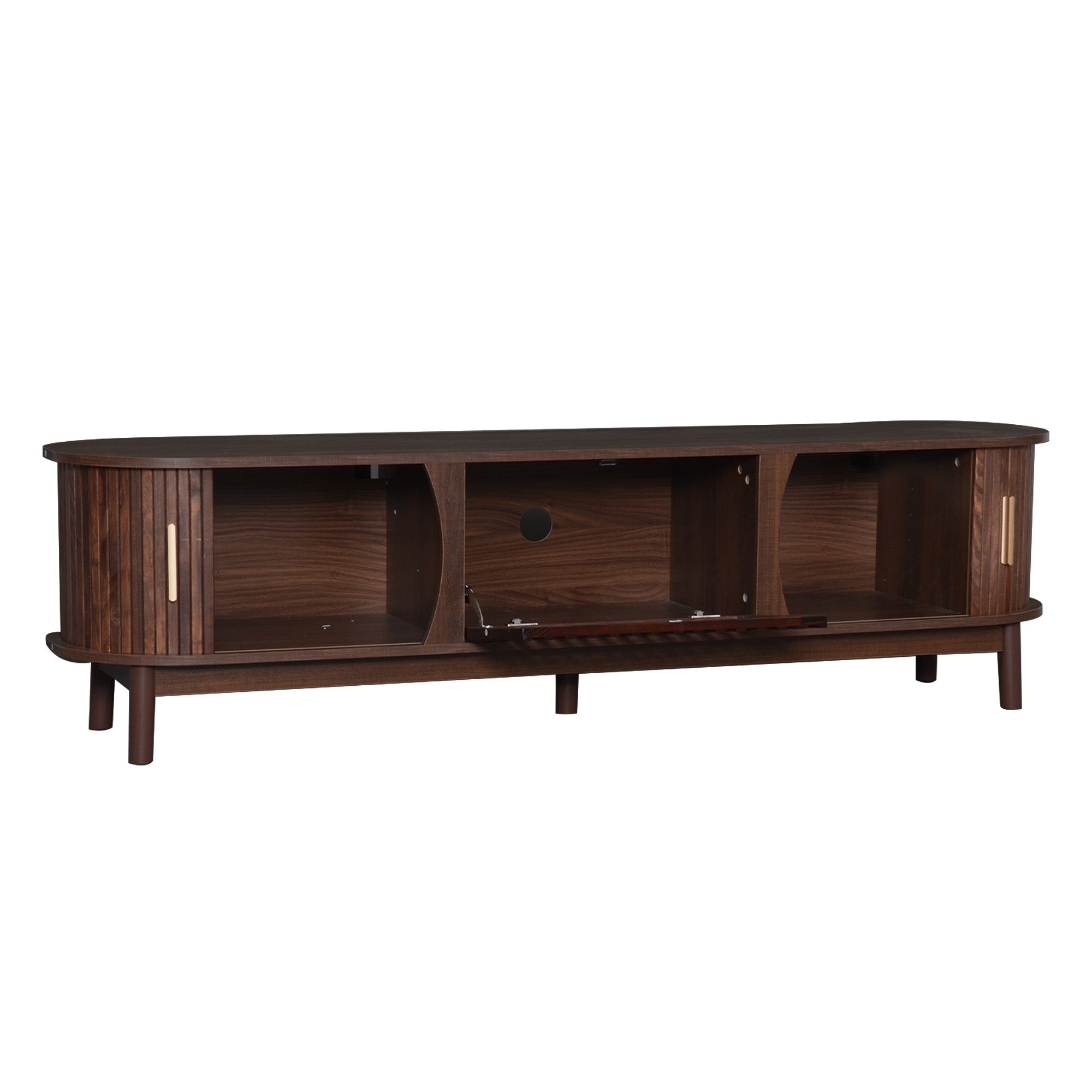 Apennine 75" Wood Modern Farmhouse TV Stand with Storage Cabinets