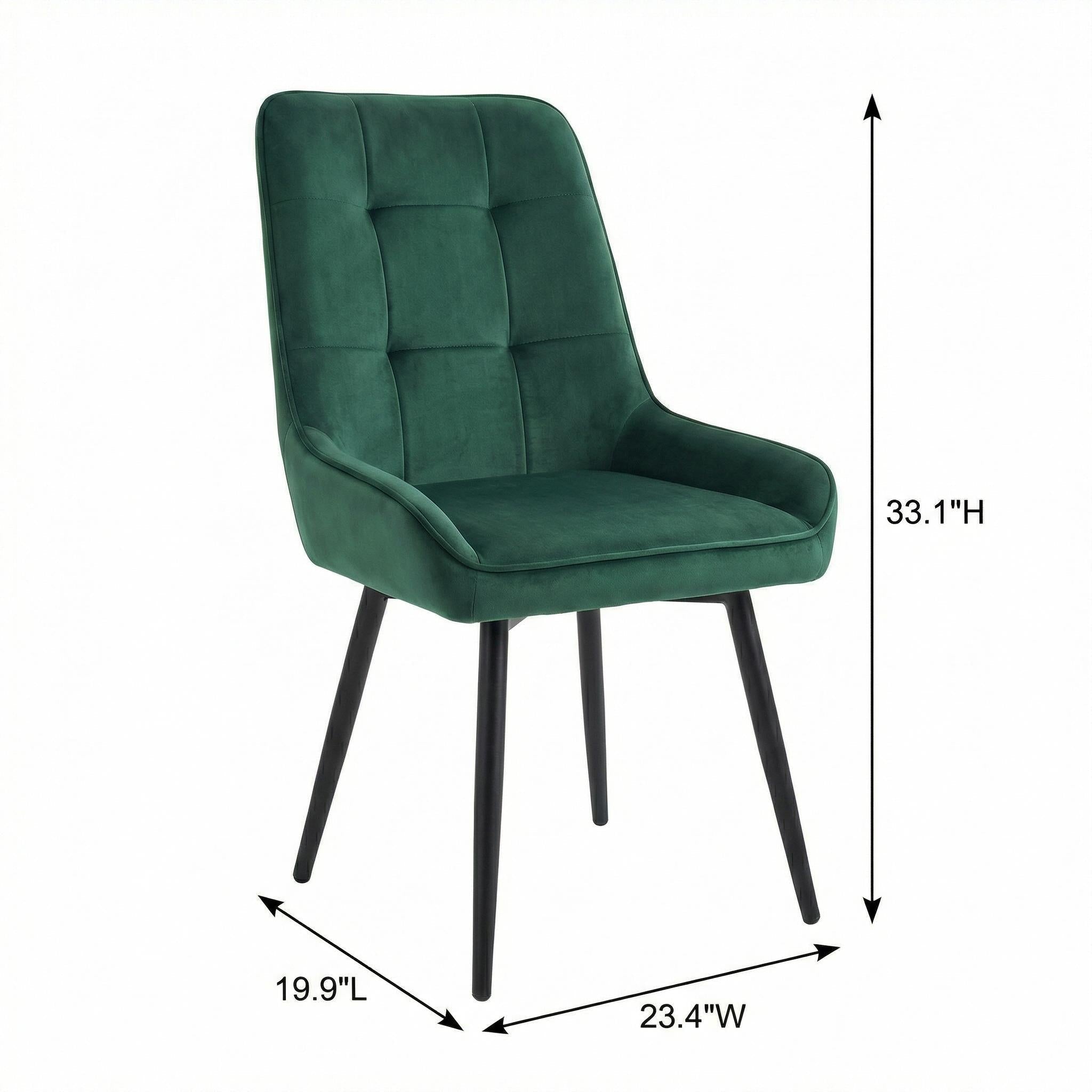 Homy Casa Fontana 3PC Dining Set 31.5” Brown Round Table with 2PC Aralia Velvet Green Chairs Open Box
