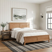 Aveline Full Solid Pine Wood Platform Bed with Headboard