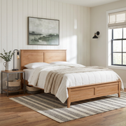 Aveline Queen Solid Pine Wood Platform Bed with Headboard