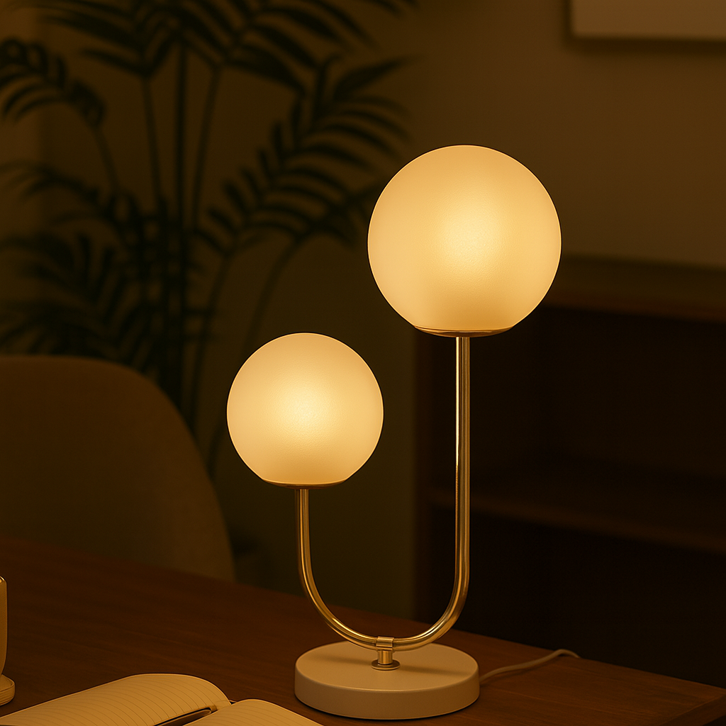 Quartz Dual-Globe Table Lamp