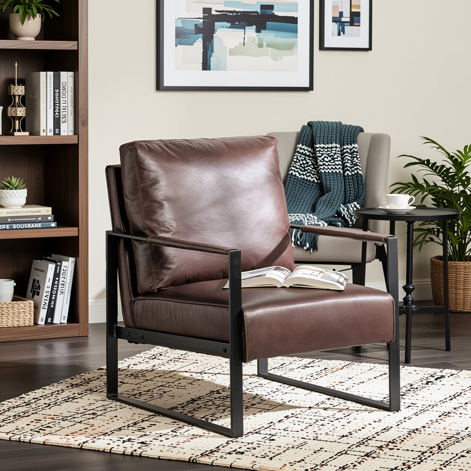 Catalina Mid Century Microfiber Accent Chair