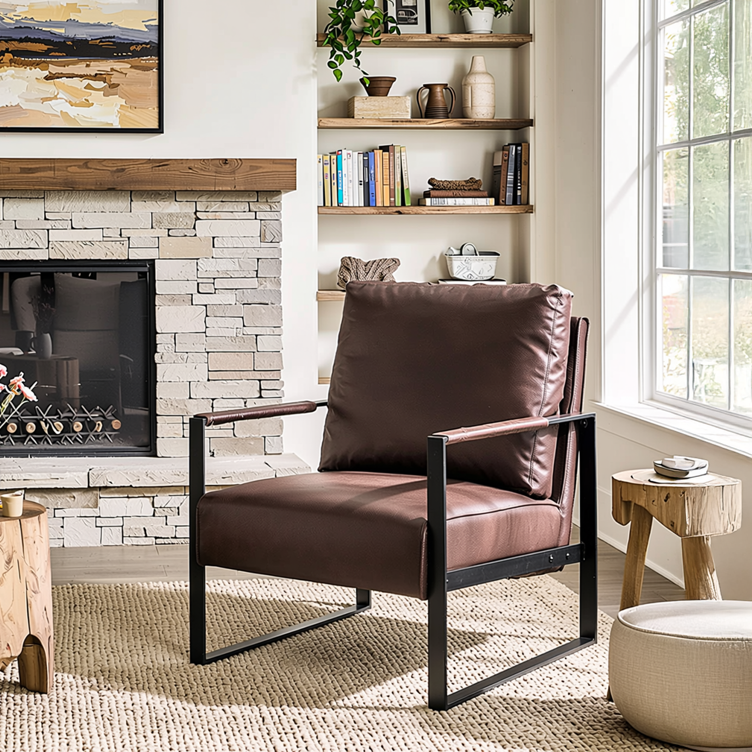 Catalina Mid Century Microfiber Accent Chair