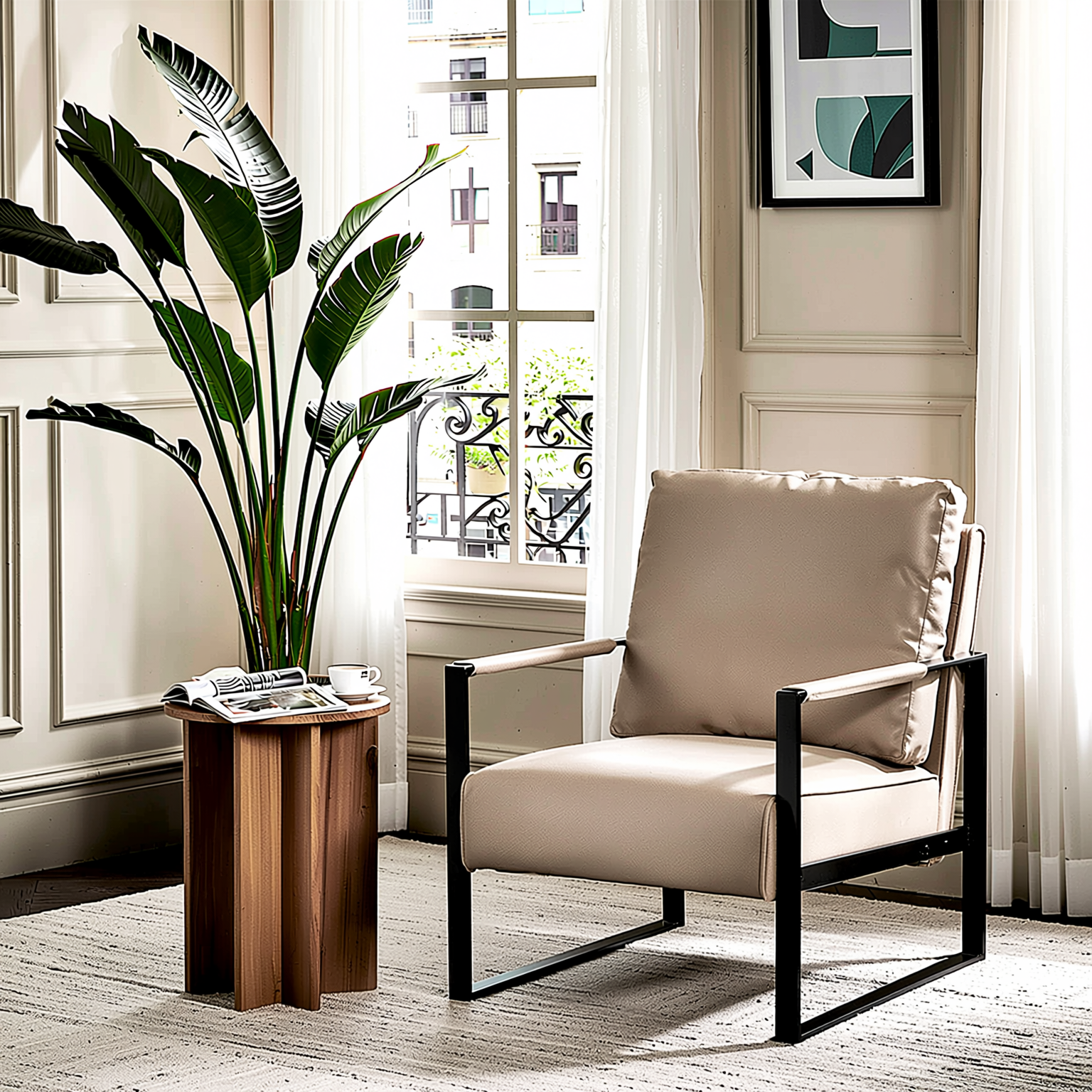 Catalina Mid Century Microfiber Accent Chair