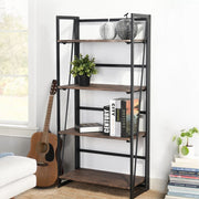 black folding shelf with multiple tiers-tool-free assembly for convenient storage in home or office spaces