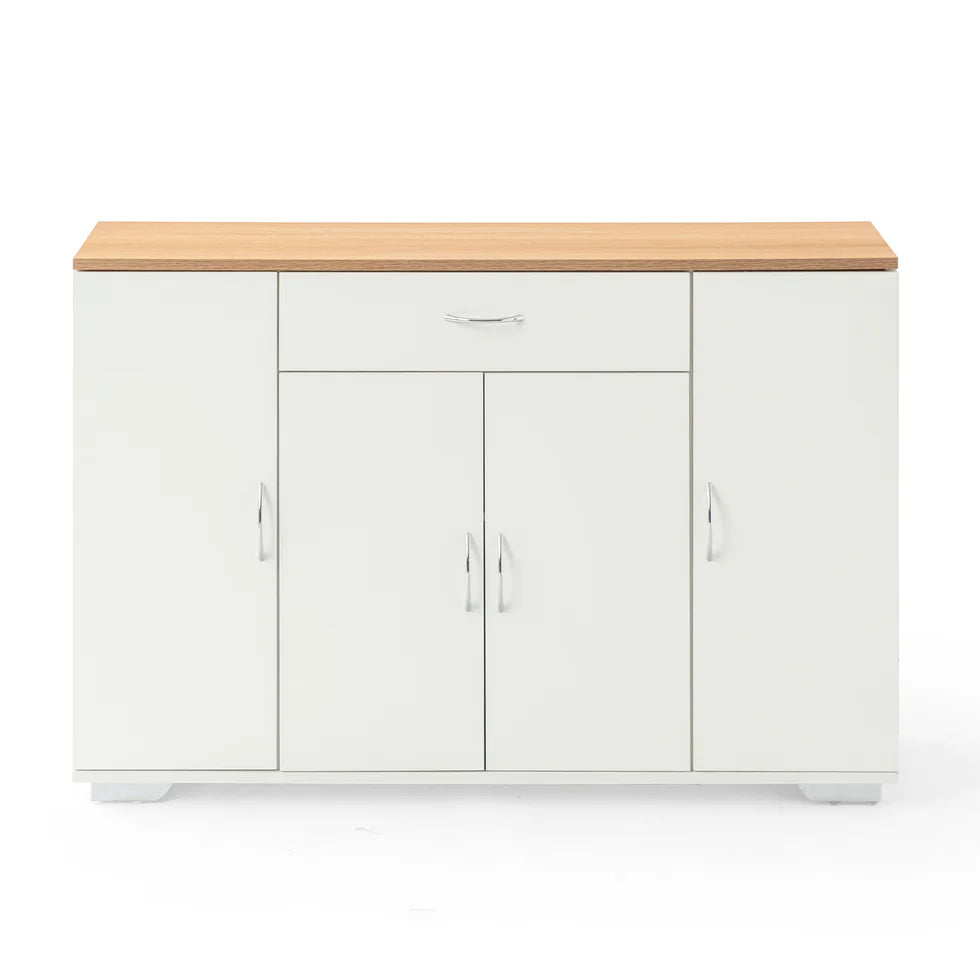 Homy Casa Torrent 43" 4-Door Sideboard Cabinet with Drawer and Wood Look Top