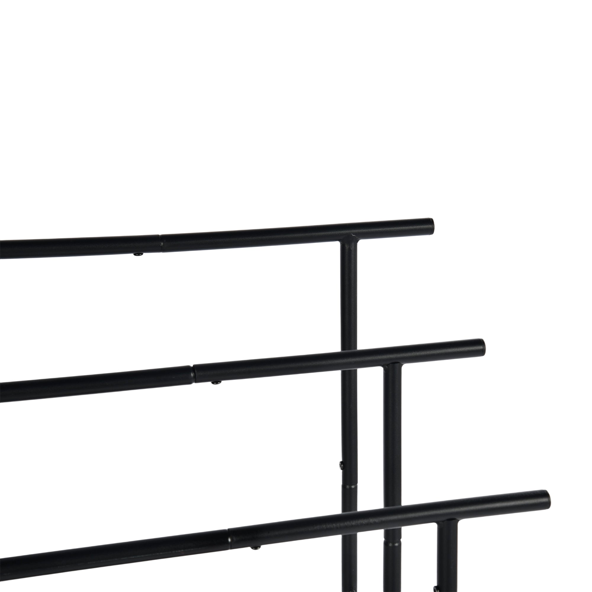 BALA Free Standing Towel Rack with Shelf 3 Bar Bathroom Towel Holder Black Metal Frame Rustic Brown