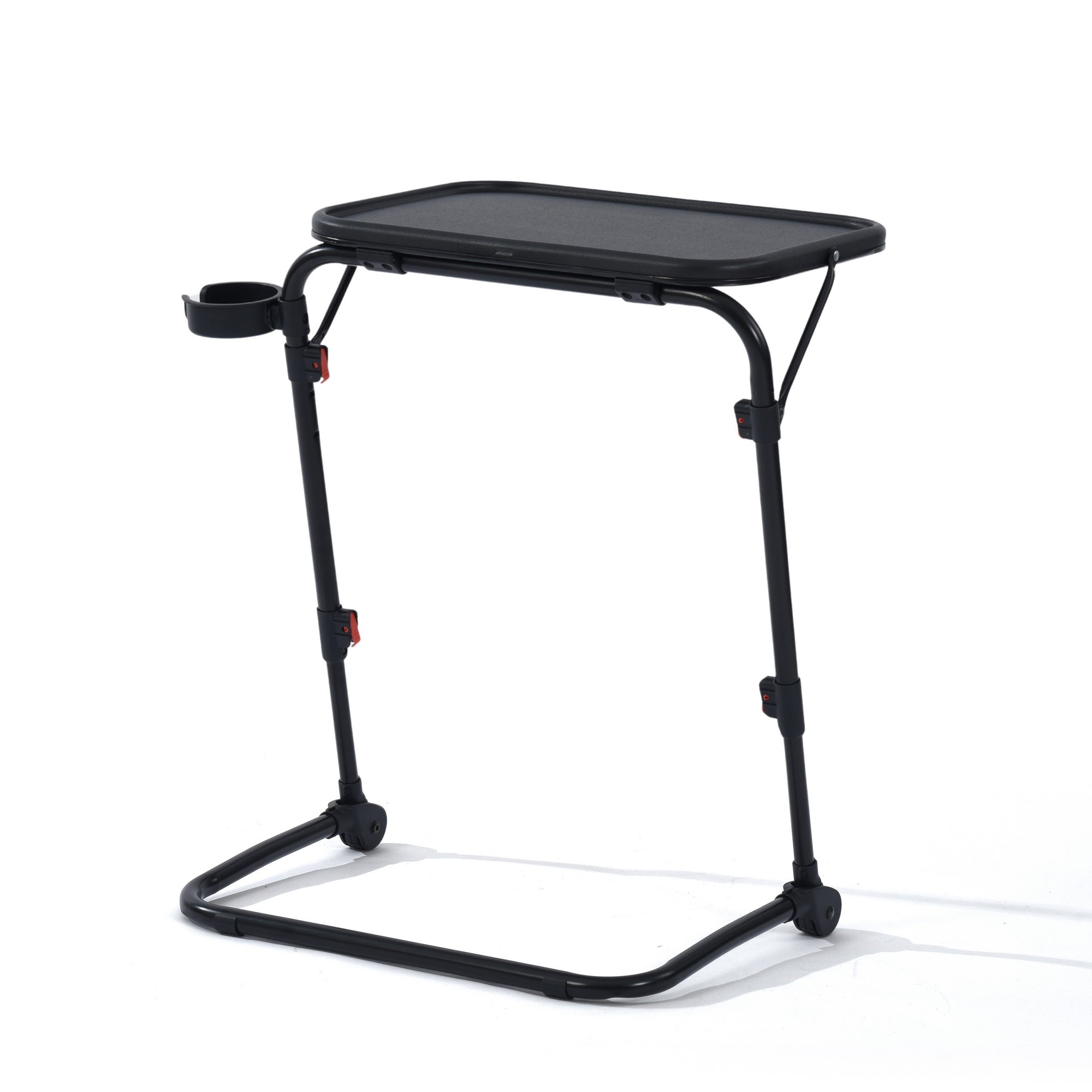 Baseline Adjustable Folding Table Black Metal Desk for Gaming, Work & Study