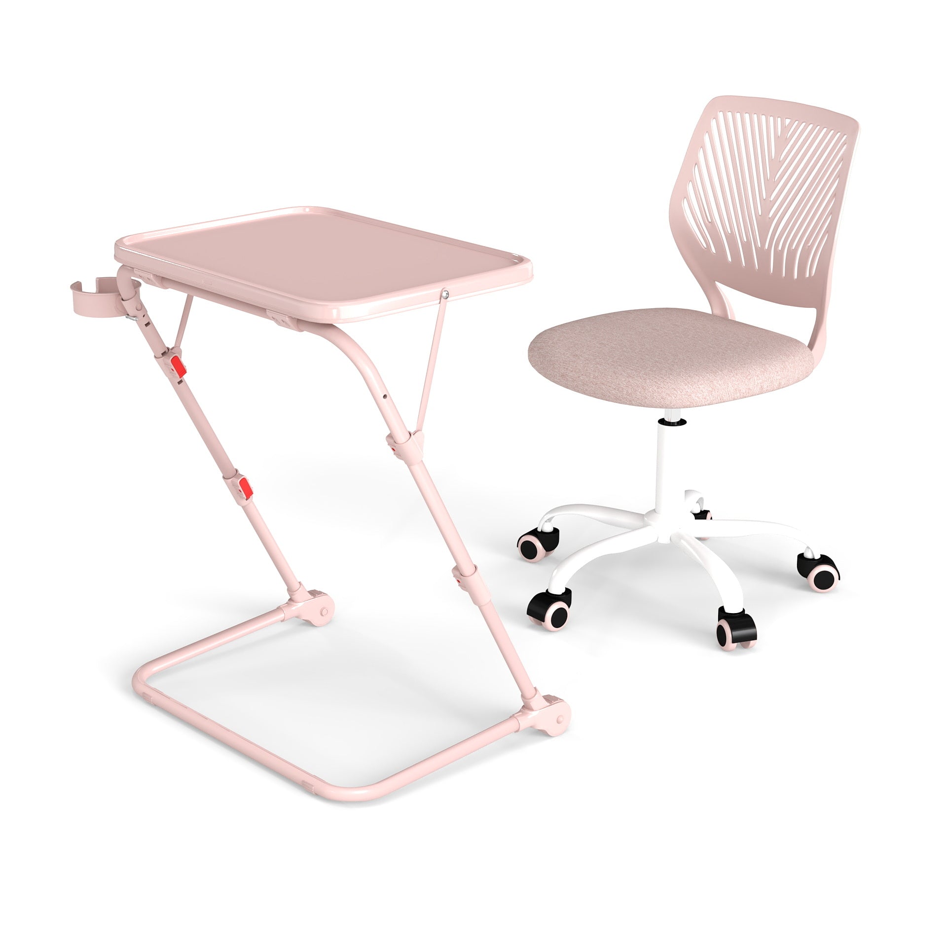 Baseline Study Table Set with Carnation Swivel Upholstered Chair