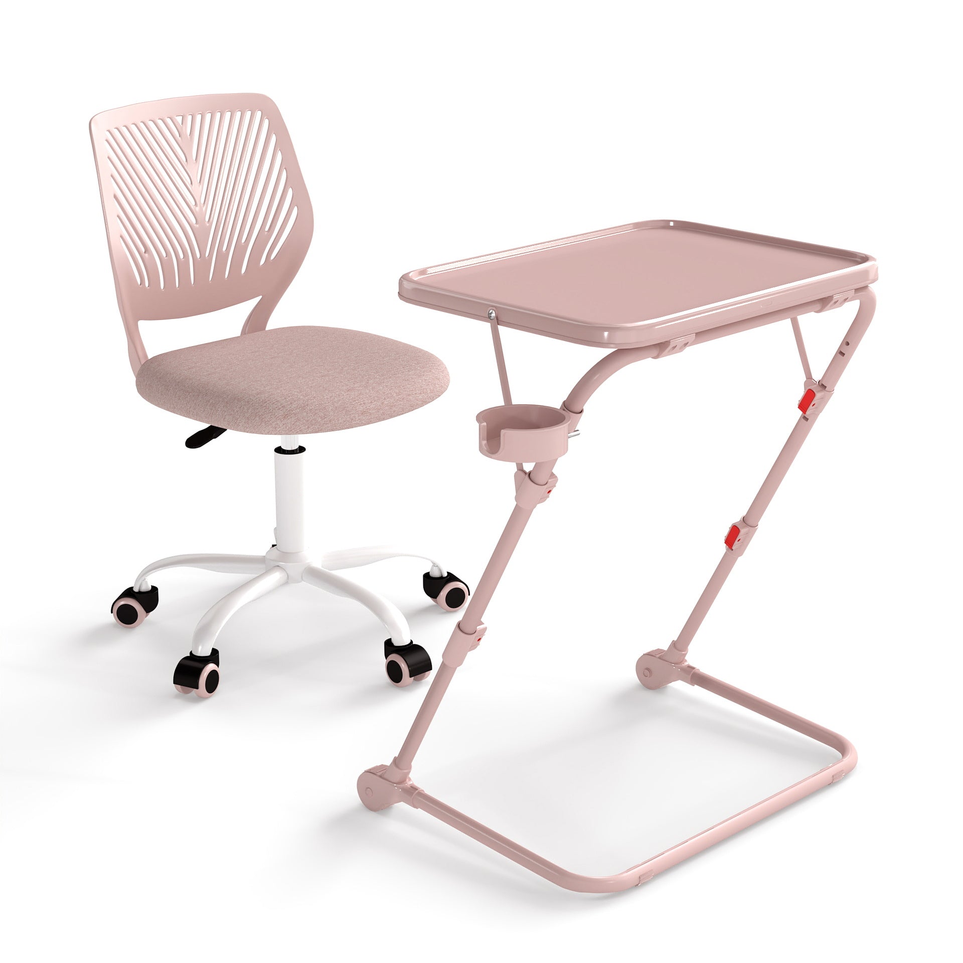 Baseline Study Table Set with Carnation Swivel Upholstered Chair