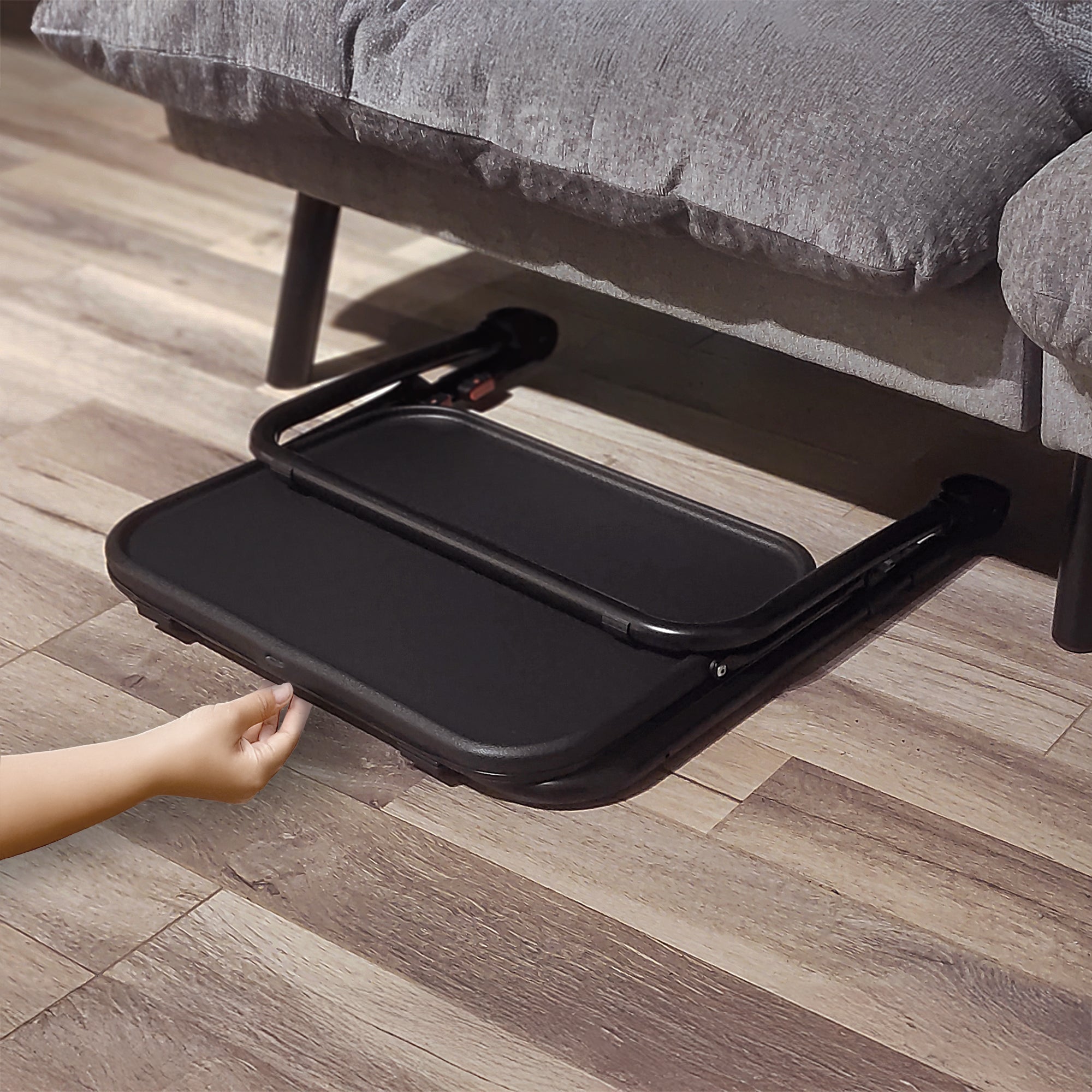 Baseline Adjustable Folding Table Black Metal Desk for Gaming, Work & Study