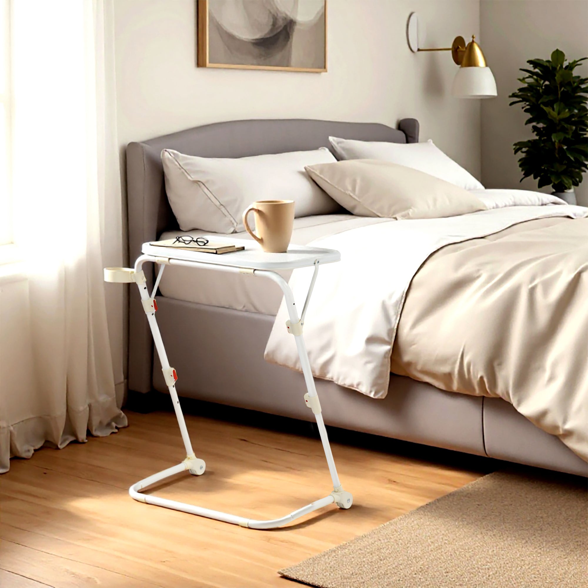 Baseline White Study Table Set with CARNATION Grey Office Chair