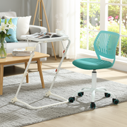 Baseline White Study Table Set with CARNATION Turquoise Green Office Chair