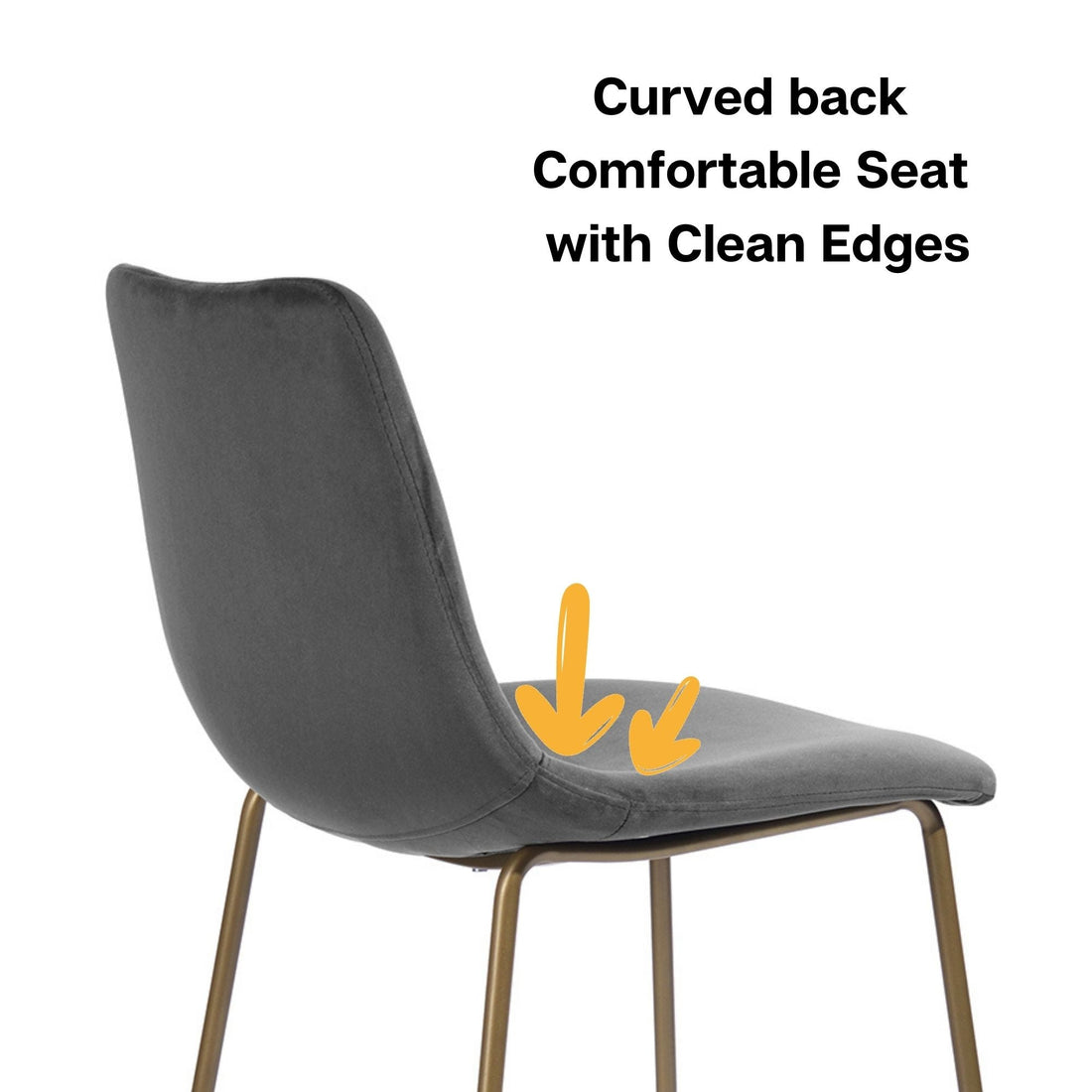 Modern Square Velet Bar Stools with Back and Gold Leg,Set of 2,Counter Height Bar Stool - HomyCasa