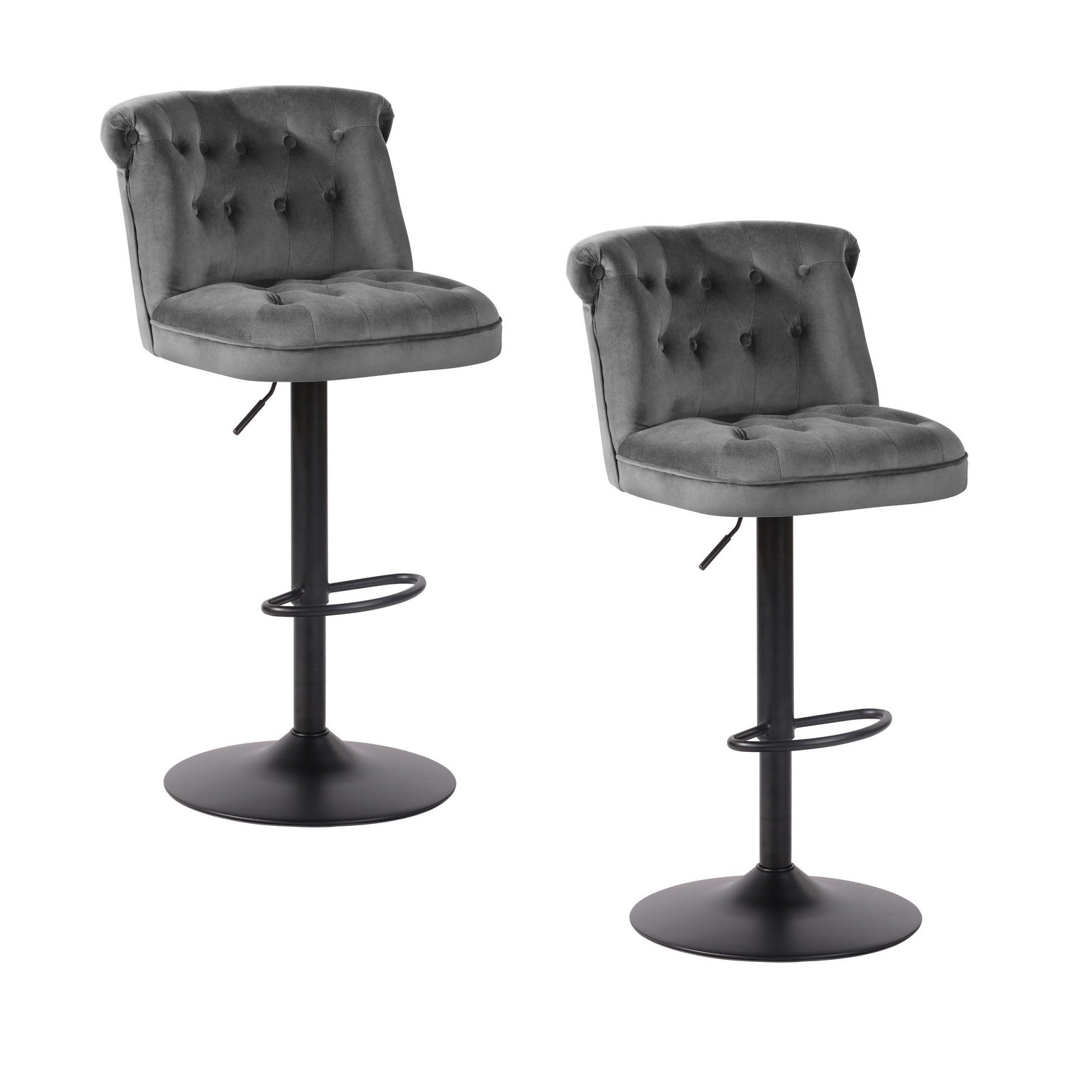 Homy Casa BAZE GERY 2 PCS Bar Stool Modern Adjustable Bar Chair for Home and Workspace Open Box